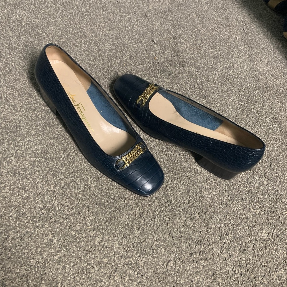 Salvatore Ferragamo Croc-Embossed Women's Heels